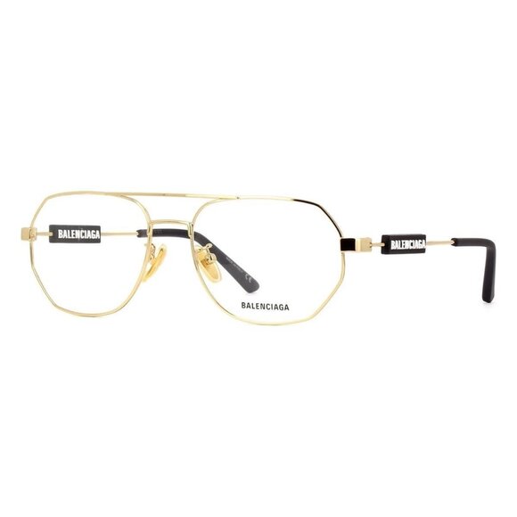 New Authentic  BALENCIAGA Gold Round BB0117O 003 Glasses Women - Picture 1 of 4